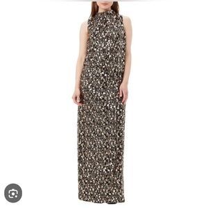 NWT Trina Turk Lenaya Black and Gold Sequin Maxi Dress Women’s 6